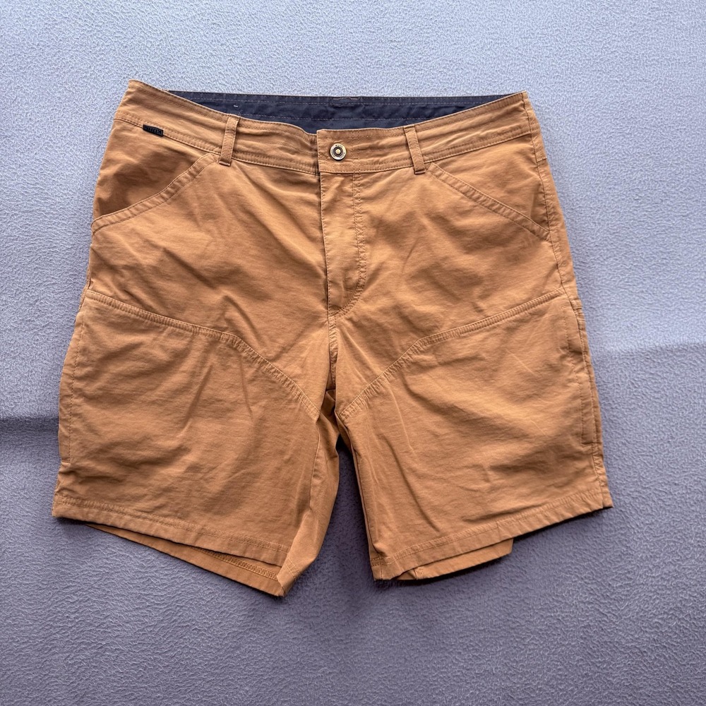 Kuhl Shorts Mens 36 Brown Cargo Nylon Stretch 9 Inseam Outdoor Hiking Summer